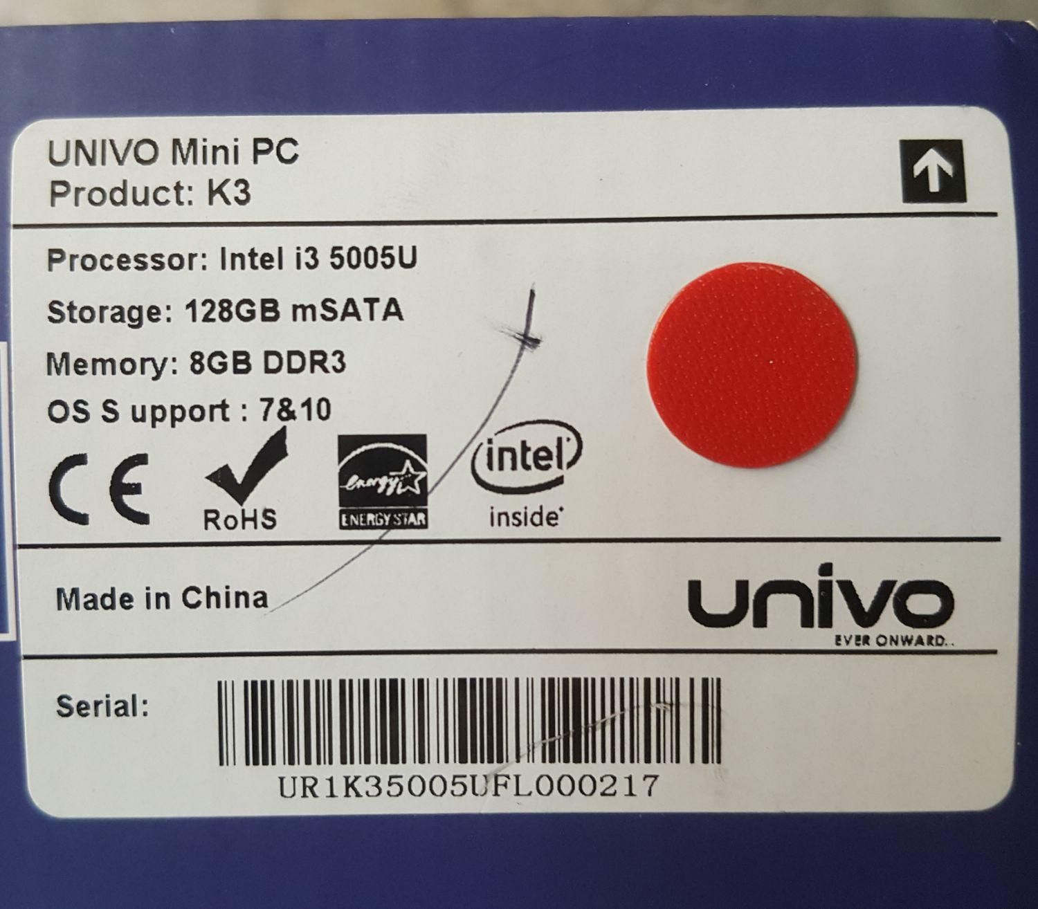 Mini pc Univo K3|رایانه رومیزی|تهران, شمس‌آباد|دیوار