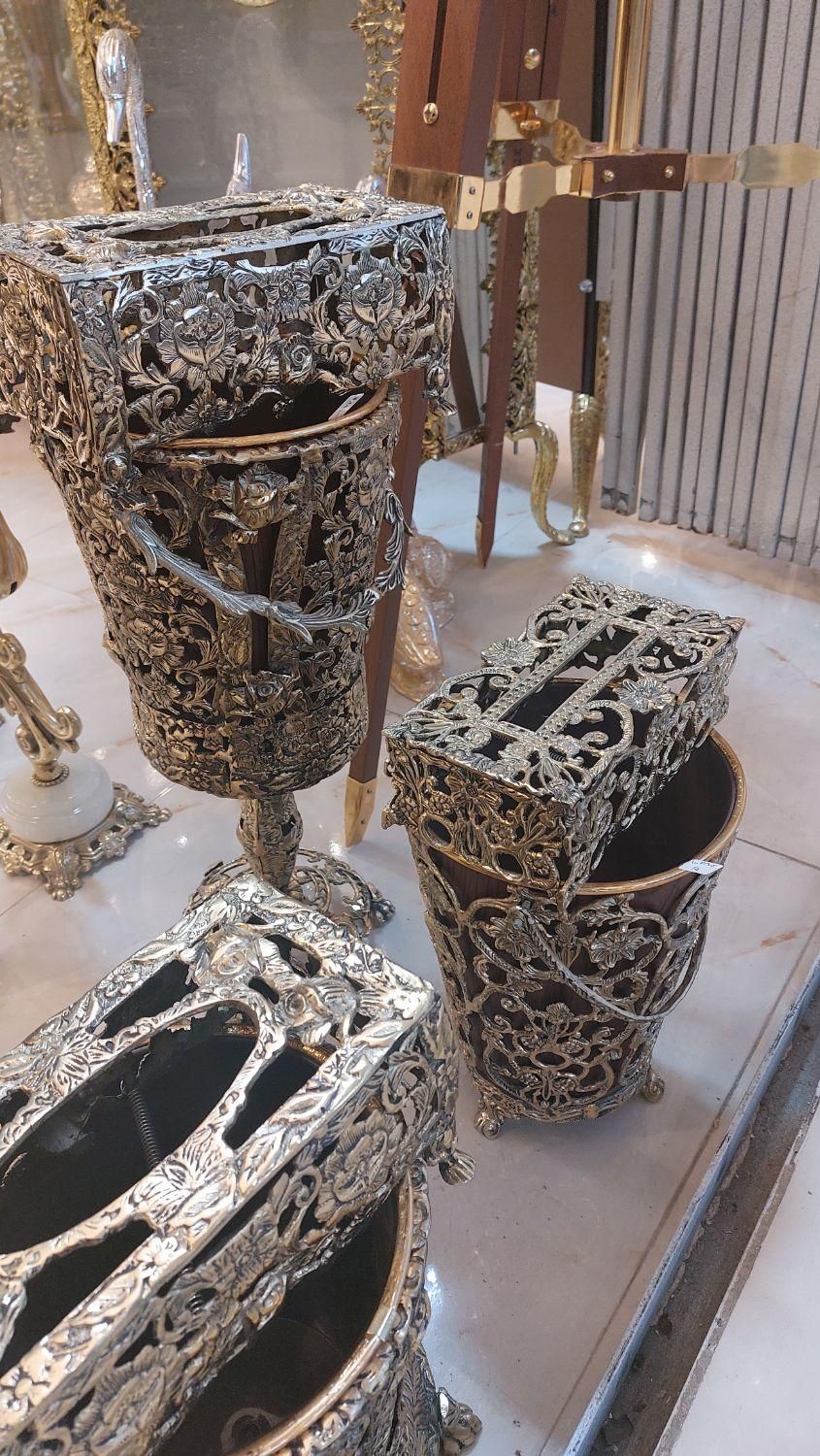 سطل آشغال وجادستمالی /برنجی برنزی|صنایع دستی و سایر لوازم تزئینی|مشهد, خین عرب|دیوار