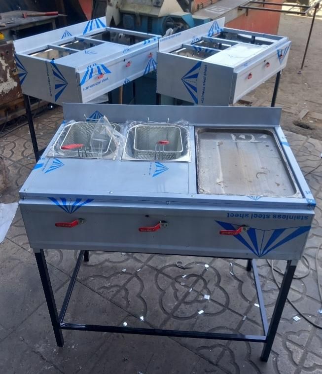 گریل روغنی 50×33 همراه دو عدد سرخ کن دو لگنه آکبند|کافیشاپ و رستوران|رشت, استادسرا|دیوار