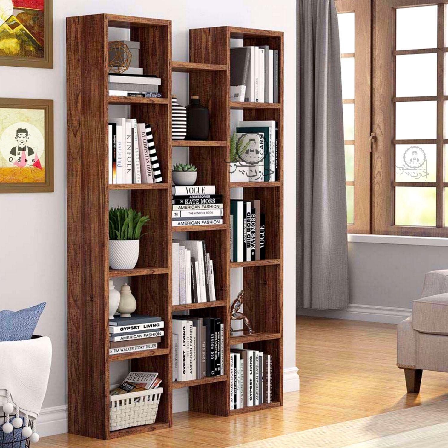 بوفه قفسه کتاب کتابخانه مدل سه قهوه ای|کتابخانه، شلف، قفسههای دیواری|تبریز, |دیوار