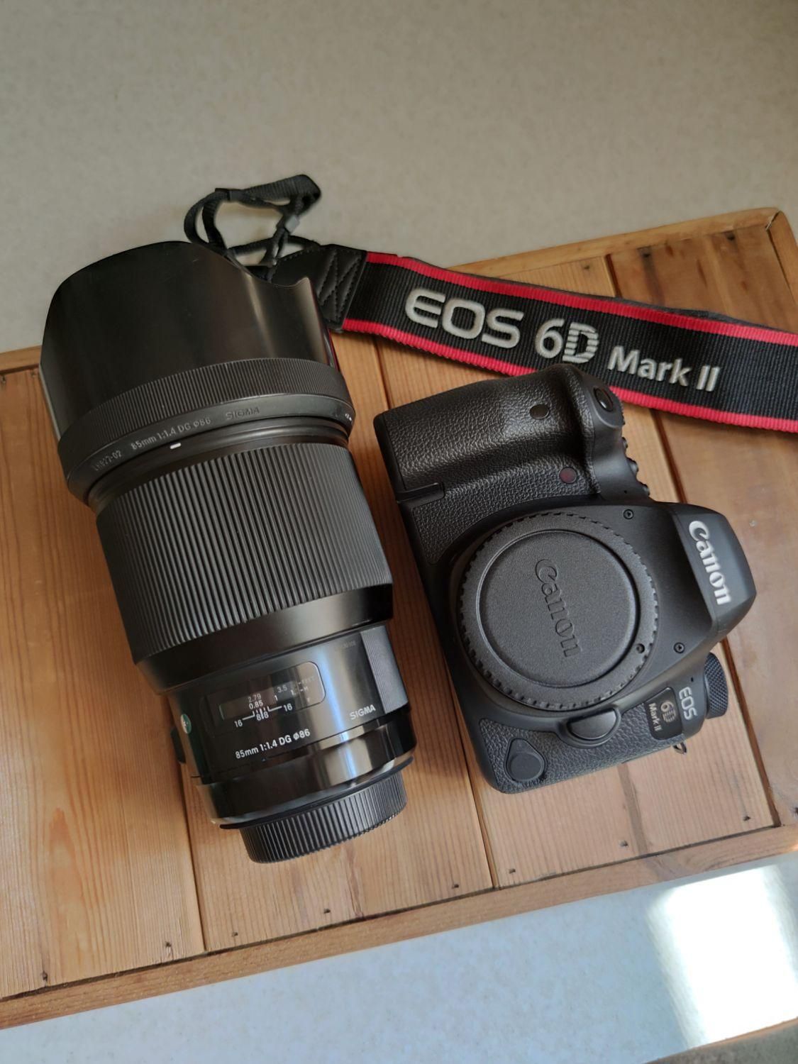 دوربین 6d mark ii +لنز سیگما85 آرت f 1/4 مانت کنون|دوربین عکاسی و فیلم‌برداری|تهران, تهرانپارس غربی|دیوار