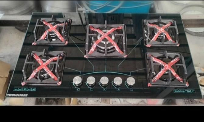 اجاق گاز توکار صفحه جدید ۵شعله شیشه مدل j10|اجاق گاز و لوازم برقی پختوپز|رشت, رشتیان|دیوار