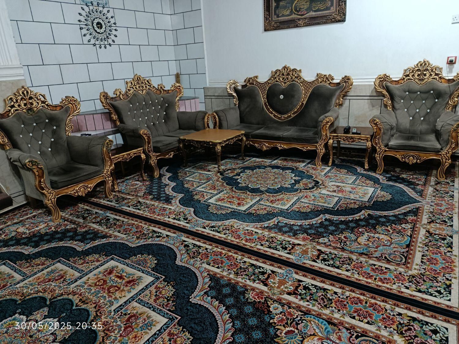 فروش مبل سلطنتی 7نفره با میزصندلی نهارخوری4نفره|مبلمان خانگی و میز عسلی|اندیمشک, |دیوار