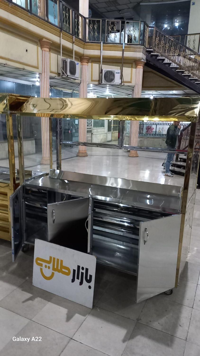 تجهیزات میز سلف طرح نورد کار فر ساندویچی ساندویچ|کافیشاپ و رستوران|اصفهان, تخت فولاد|دیوار