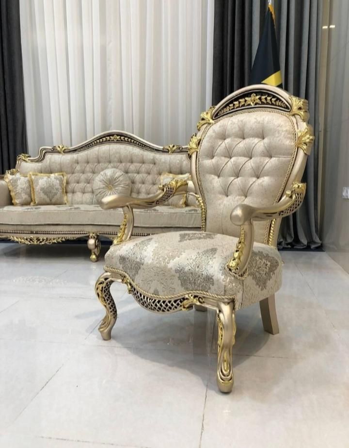 مبل سلطنتی مدل گندمی|مبلمان خانگی و میز عسلی|اصفهان, مهدی آباد|دیوار