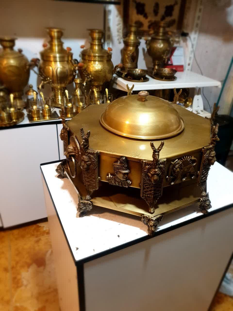 سماوری ذغالی برنجی زغالی منقل سماور گازی **|کلکسیون اشیاء عتیقه|کرمان, |دیوار