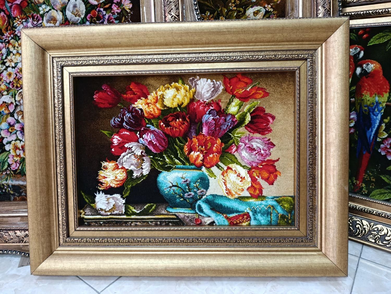 انواع تابلو فرش دستبافت گل مناسب کادو/نقدی واقساطی|تابلو فرش|تهران, لویزان|دیوار