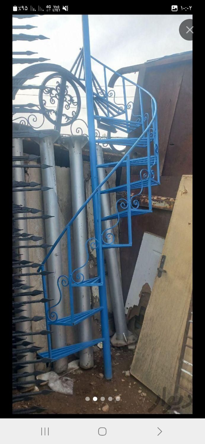 پله اهنی فلزی گرد صاف گردان پیچ نرده نردبان راهپله|مصالح و تجهیزات ساختمان|قزوین, |دیوار