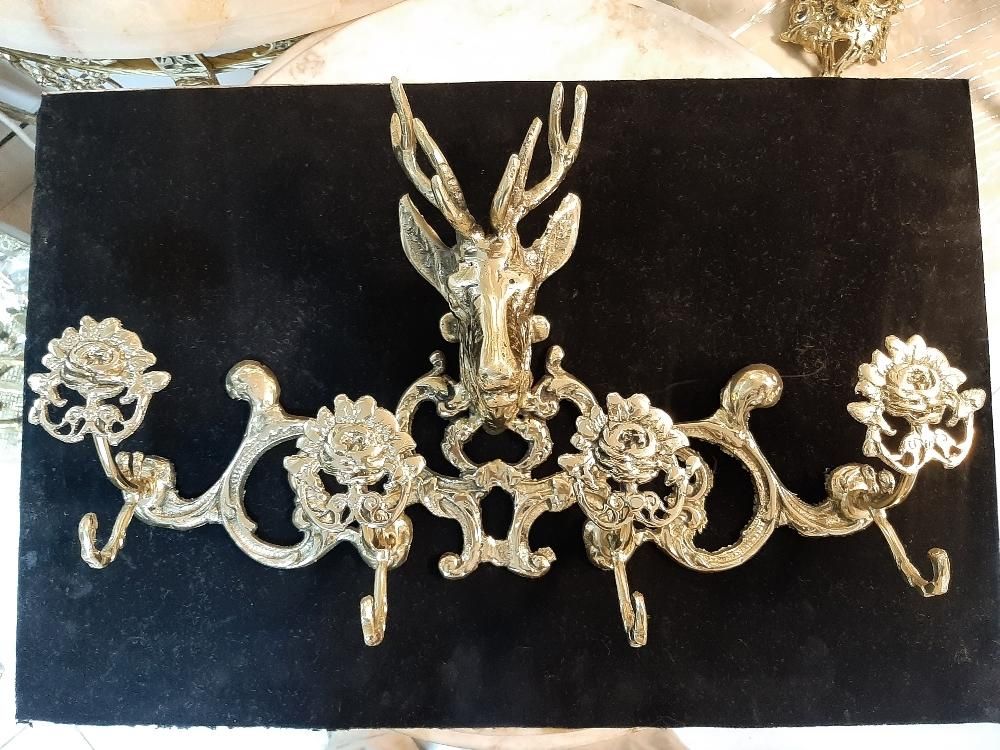 رخت آویز گل رز ۴ شاخ کله گوزن برنز سوگلی|بندرخت و رختآویز|زنجان, |دیوار