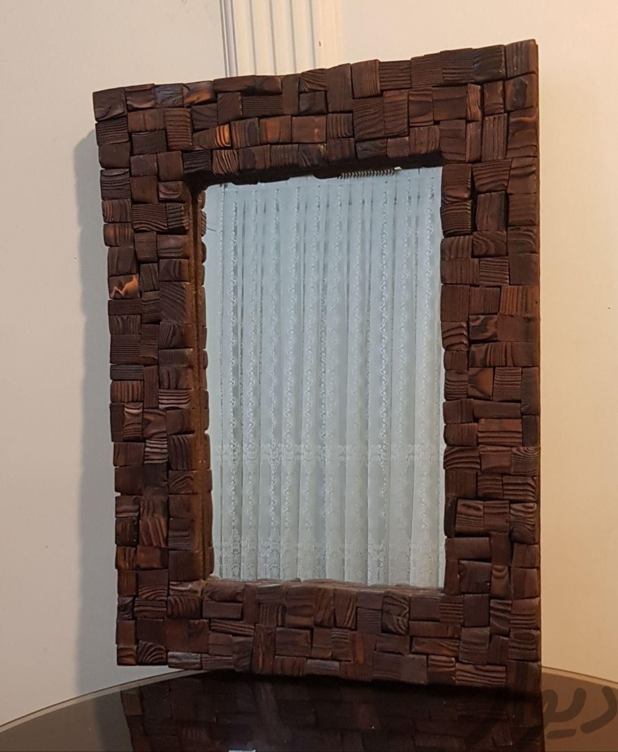 آینه دیواری با قاب چوبی|آینه|تهران, سلسبیل|دیوار