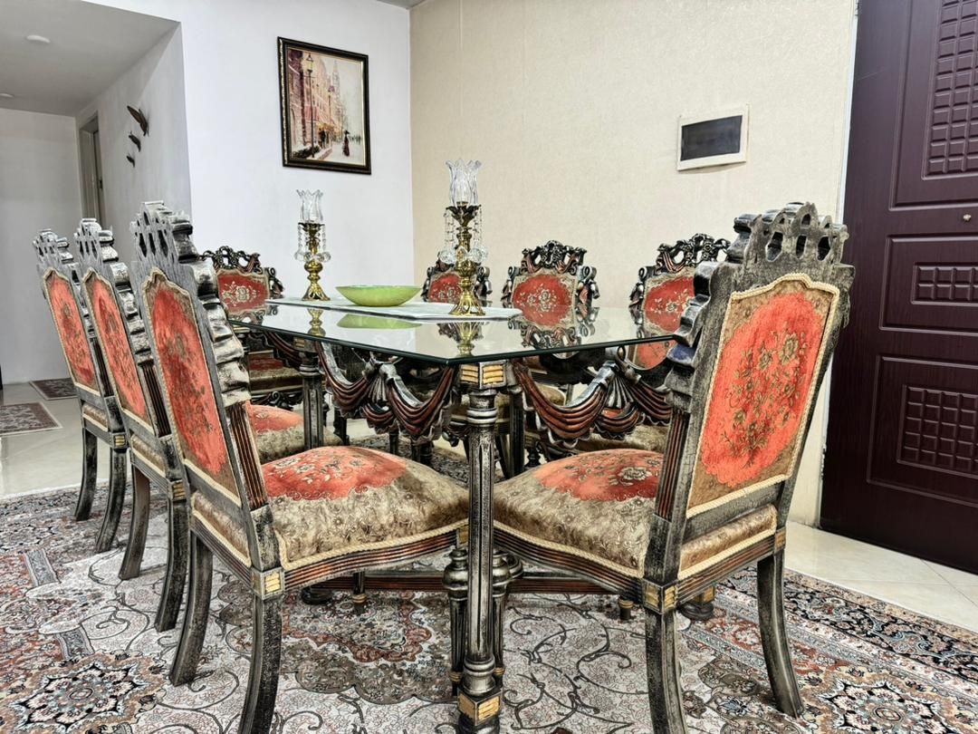 توافقی /مبل سلطنتی ۹ نفره + میز ناهارخوری ۸ نفره|مبلمان خانگی و میز عسلی|کرج, حسین‌آباد|دیوار