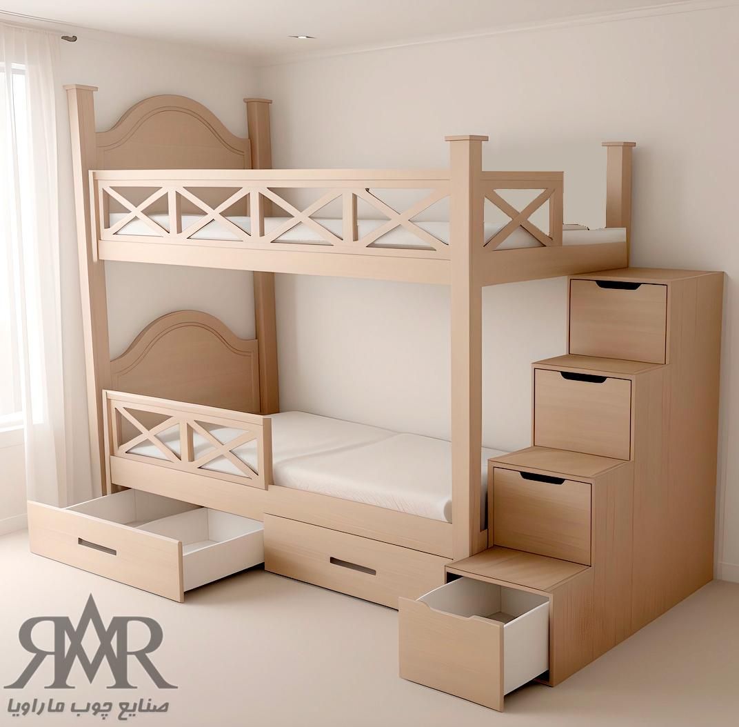 تخت دو طبقه تمام چوب|تخت و سرویس خواب|ارومیه, |دیوار