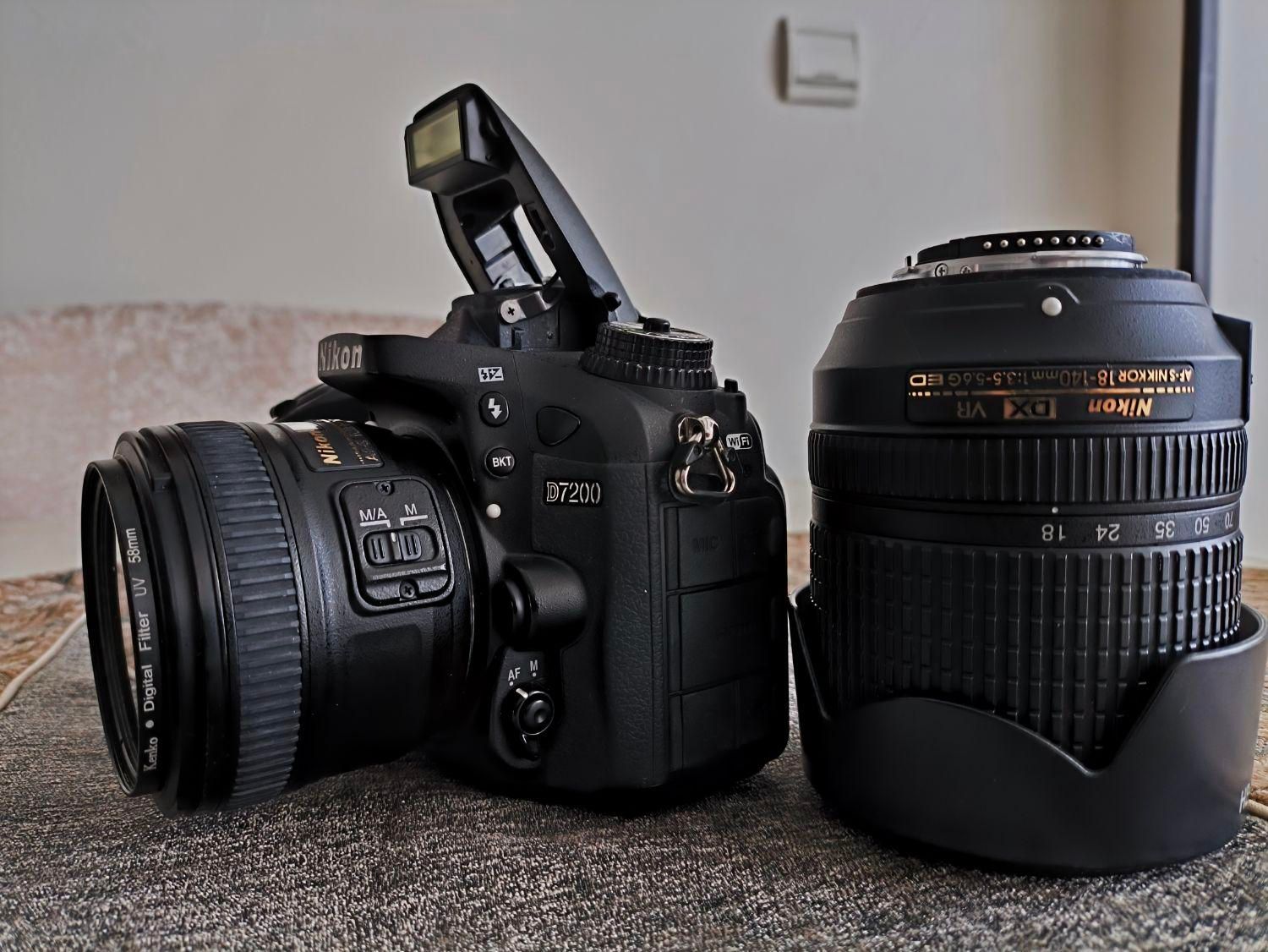 دوربین nikon d7200 بهمراه دو لنز|دوربین عکاسی و فیلم‌برداری|اصفهان, خلجا|دیوار