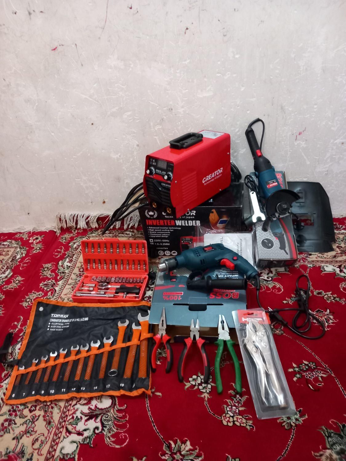 پک ۹قلم دستگاه جوش سنگ فرز دلر اچار جعبه بوکس|ماشین‌آلات صنعتی|مشهد, مهدی آباد|دیوار