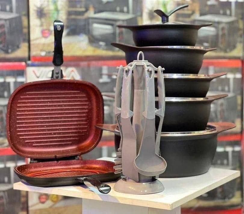 سرویس چدن کرانیت 20پارچه (فر دوس کالا )|ظروف پخت‌وپز|گرگان, |دیوار