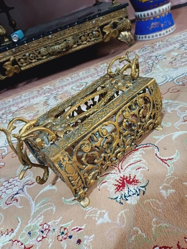 جا دستمال کاغدی و سطل زباله برنجی|صنایع دستی و سایر لوازم تزئینی|تهران, شوش|دیوار