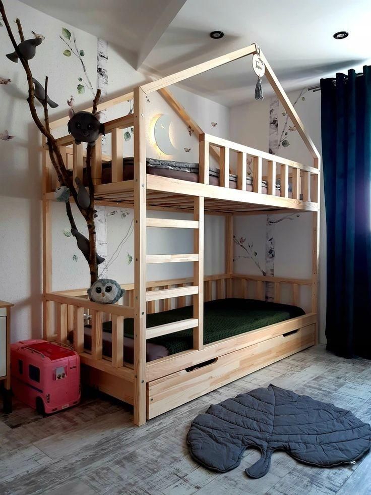 تخت کلبه ای دو طبقه با کشو|تخت و سرویس خواب|خاوران, |دیوار