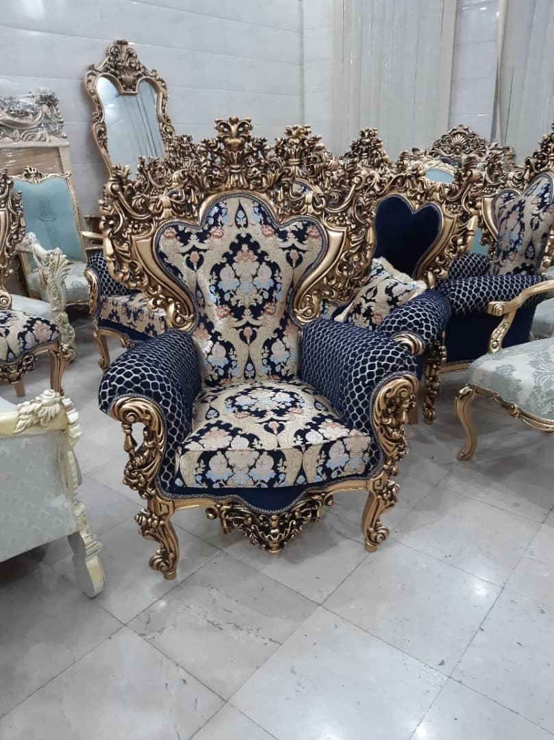 مبل استیل سلطنتی مصری زنگوله چوب گردو|مبلمان خانگی و میز عسلی|رباط‌کریم, |دیوار