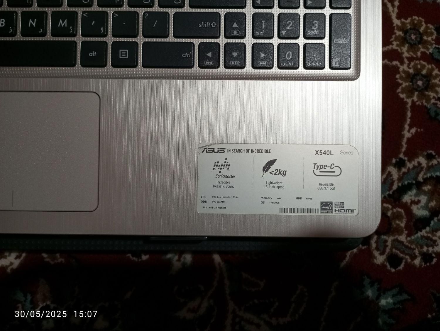 لپ تاپ ایسوس x540l|رایانه همراه|قم, قلعه کامکار|دیوار