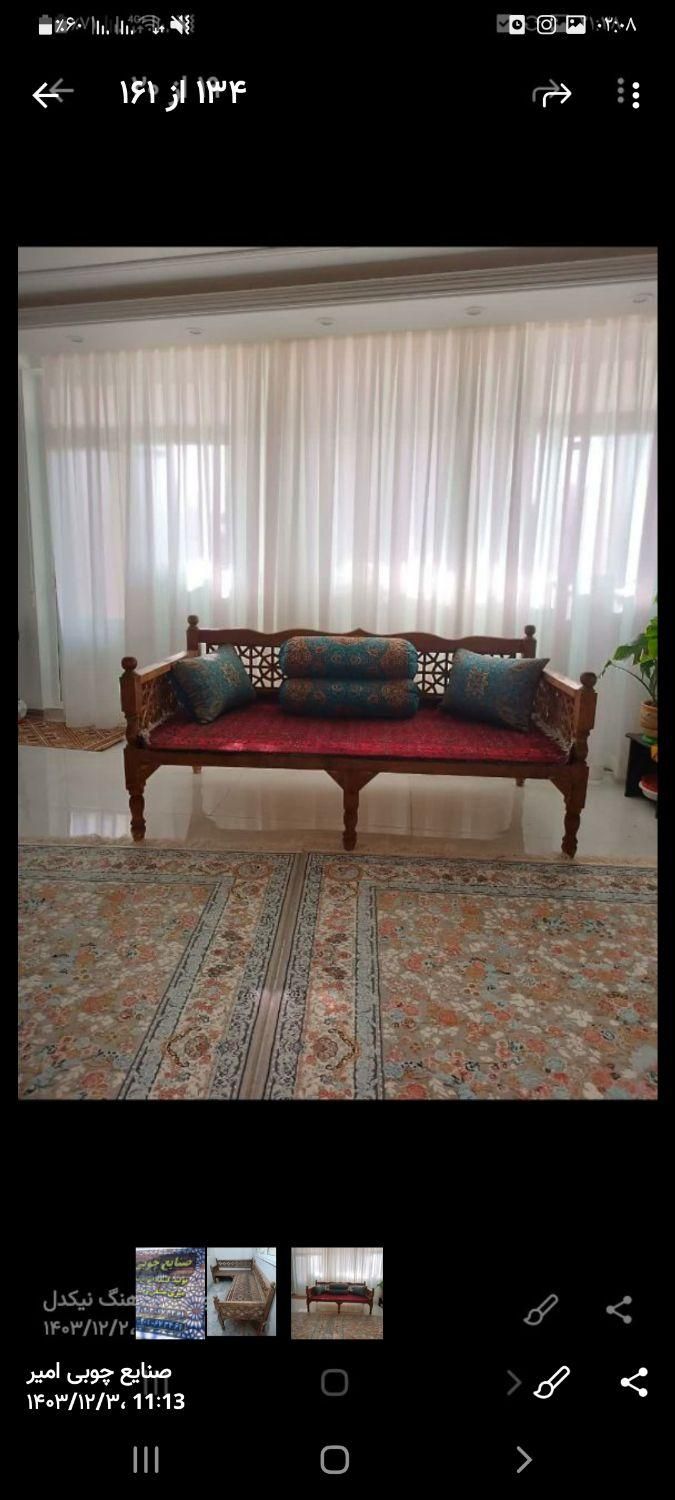 تخت سنتی گره چینی اصیل ایرانی با چوب روسی|صندلی و نیمکت|سبزوار, امیر کبیر|دیوار