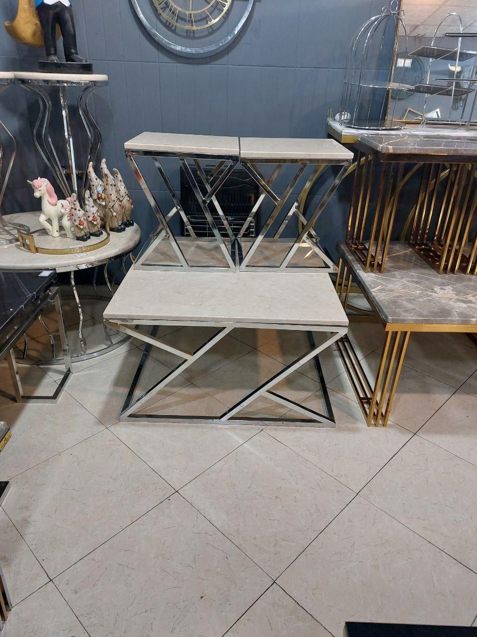 جلو مبلی میز جلومبلی استیل آبکاری دکوری سنگ|مبلمان خانگی و میز عسلی|مشهد, شهرک رازی (شهرک غرب)|دیوار