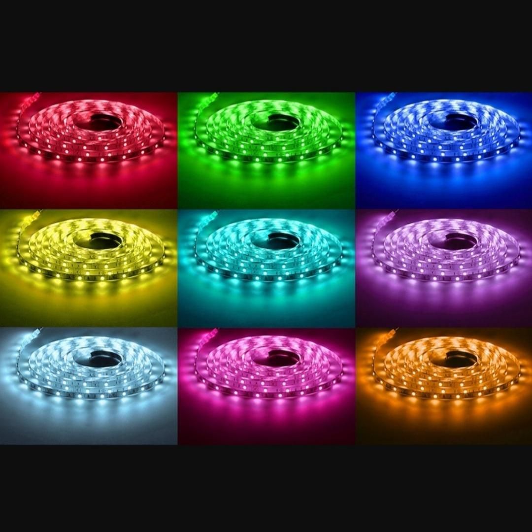 ریسه نواری 5050 RGB مولتی کالر 16رنگ 12v نورپردازی|ریسه و چراغ تزئینی|کرج, ساسانی|دیوار