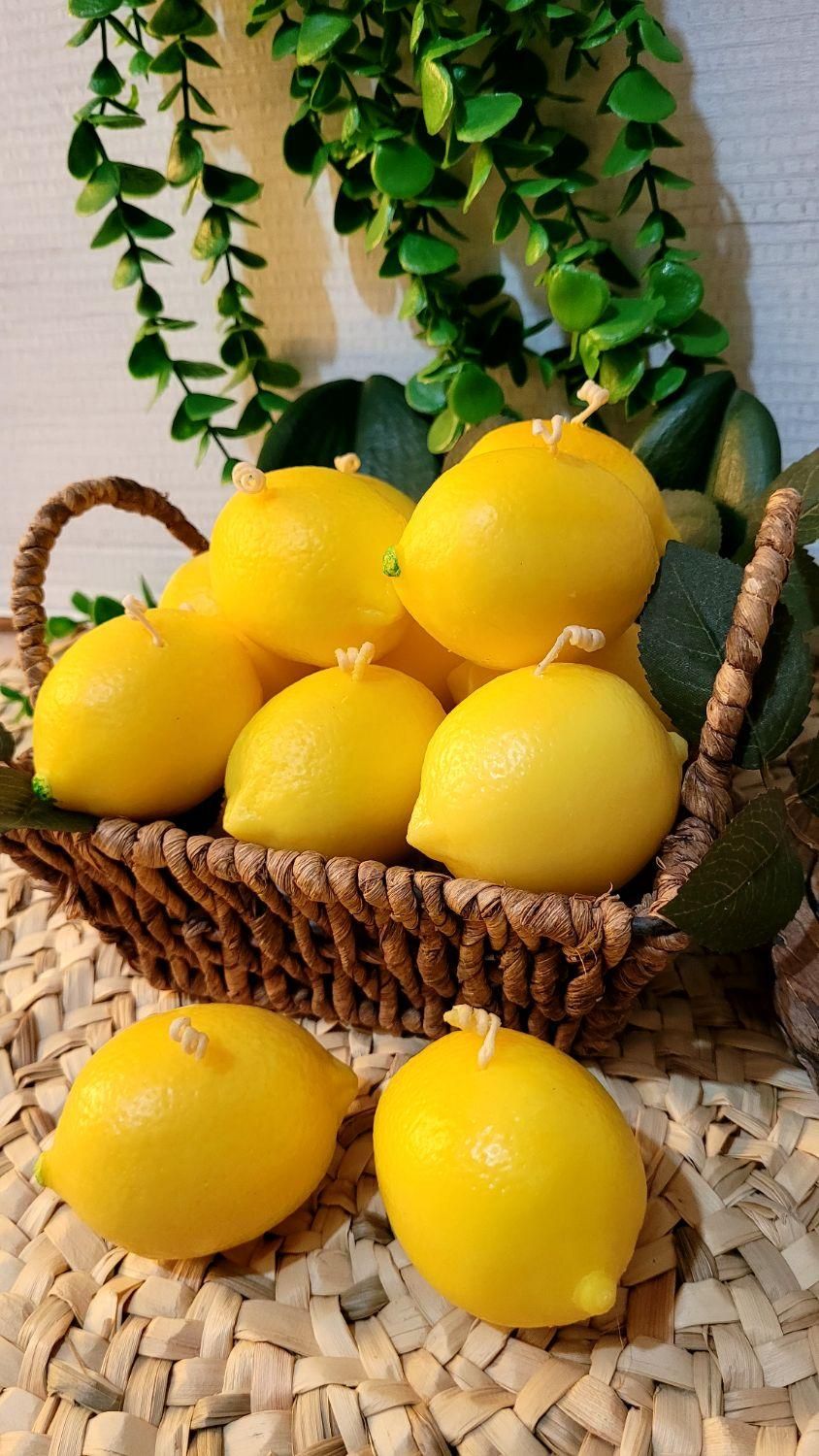 شمع طرح لیمو با عطر لیمو|صنایع دستی و سایر لوازم تزئینی|تهران, وحیدیه|دیوار