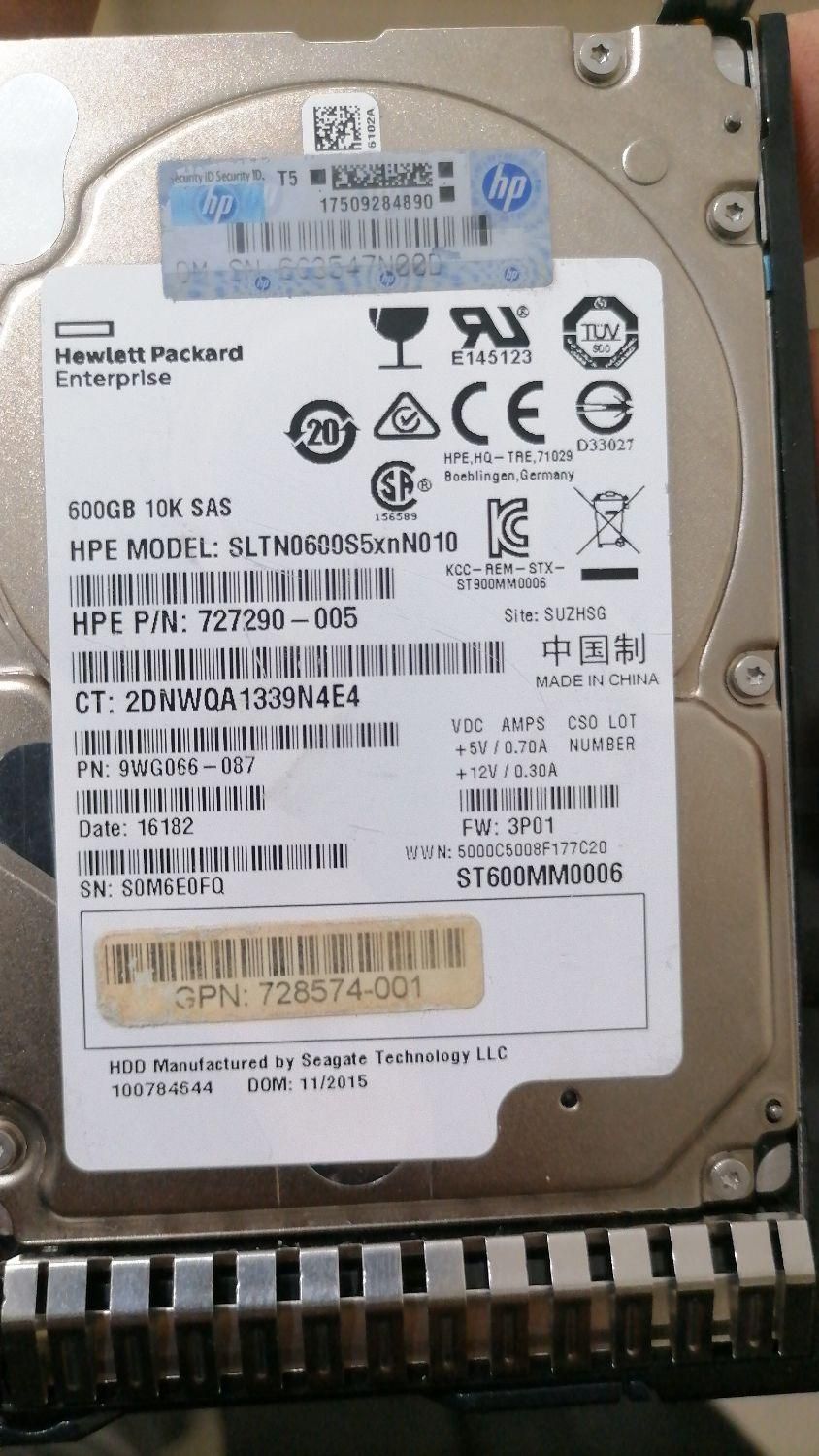 Hdd hp 600gb 6g 10k G8 Used  سرور|مودم و تجهیزات شبکه|تهران, خواجه نظام الملک|دیوار