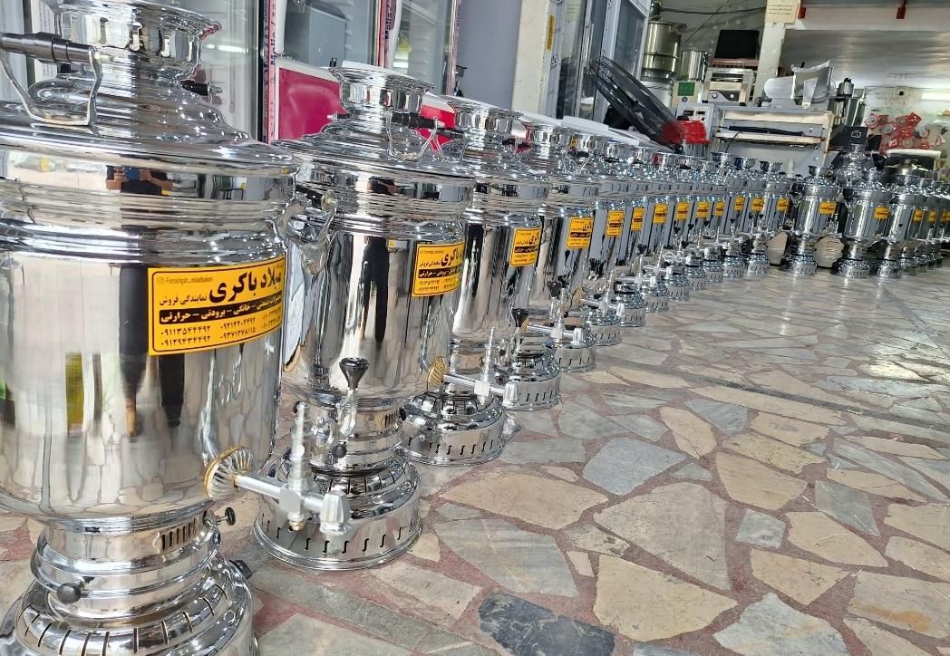 سماور گازی سنتی تنوره دار ورق ضخیم برنجی|کافی‌شاپ و رستوران|ساری, |دیوار