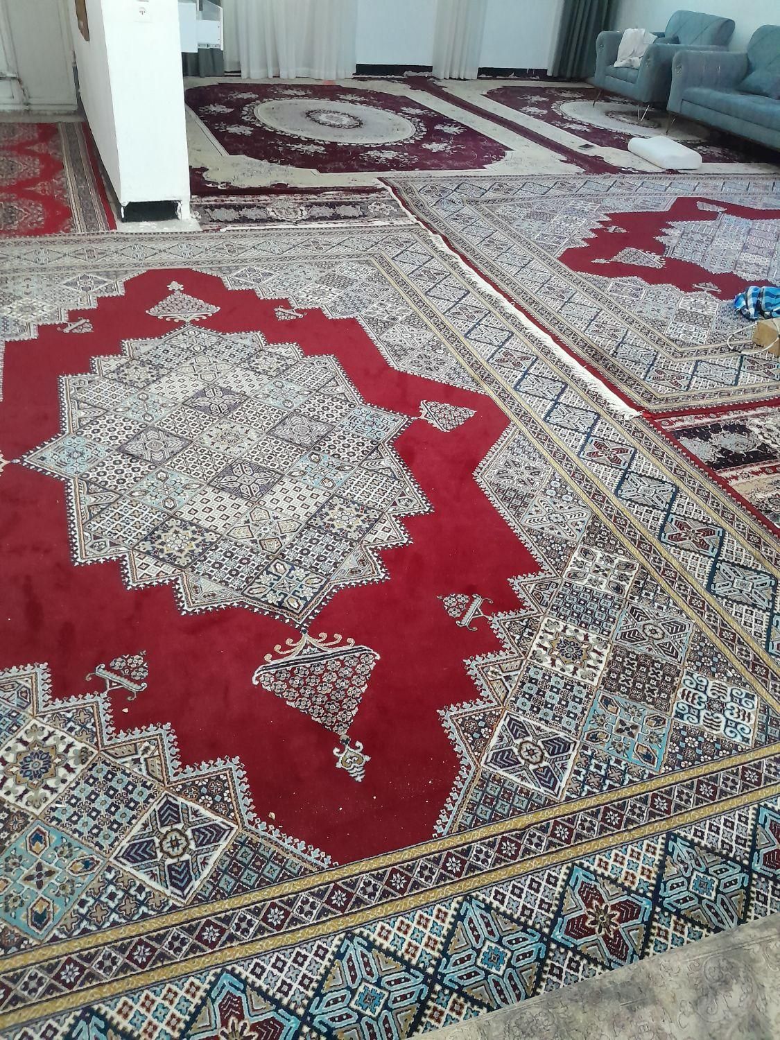 ۵قالی تمیز وبدون زدگی جفتی ست هستن با یک ۹ متری|فرش|دهلران, |دیوار