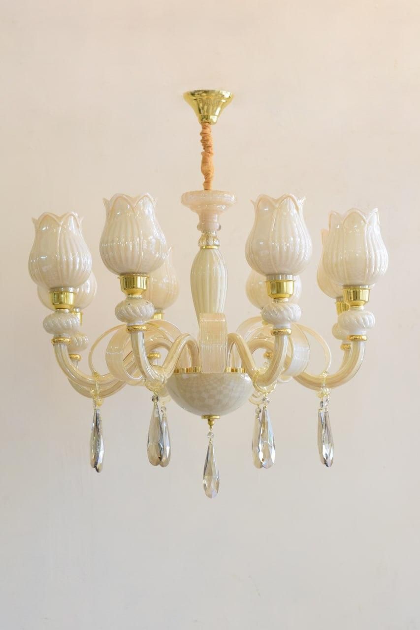 لوستر بلوری کریستالی شش شاخه طرح آیتان|لوستر و چراغ آویز|تبریز, |دیوار