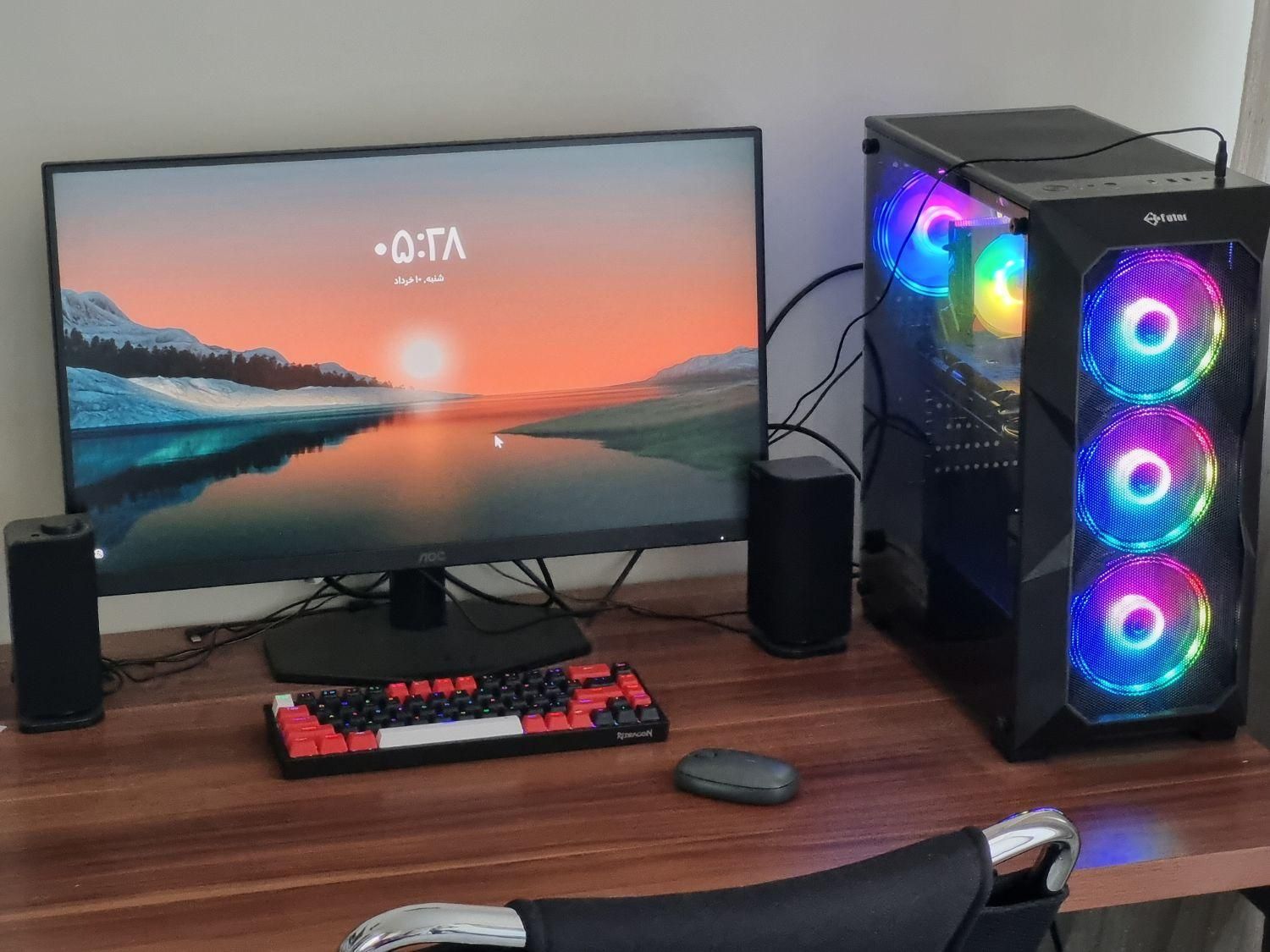 کیس گیمینگ rx5700xt با مانیتور و لوازم|رایانه رومیزی|تهران, نارمک|دیوار
