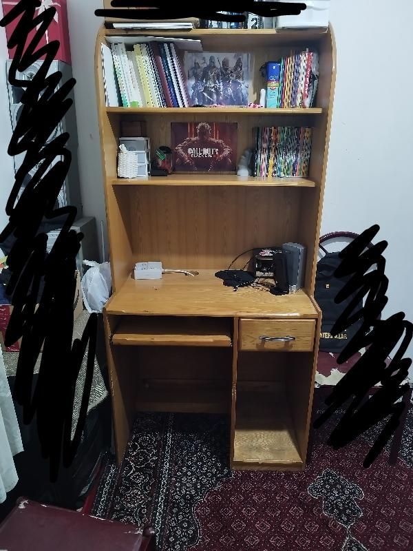 میز کامپیوتر کتابخانه دار|میز تحریر و کامپیوتر|گلبهار, |دیوار