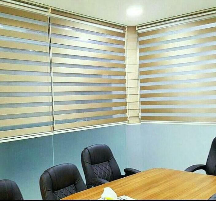 فروش پرده زبرا  کرکره ای نیلوفرانه 4424 مدیریت|پرده، رانر، رومیزی|قم, زاویه|دیوار