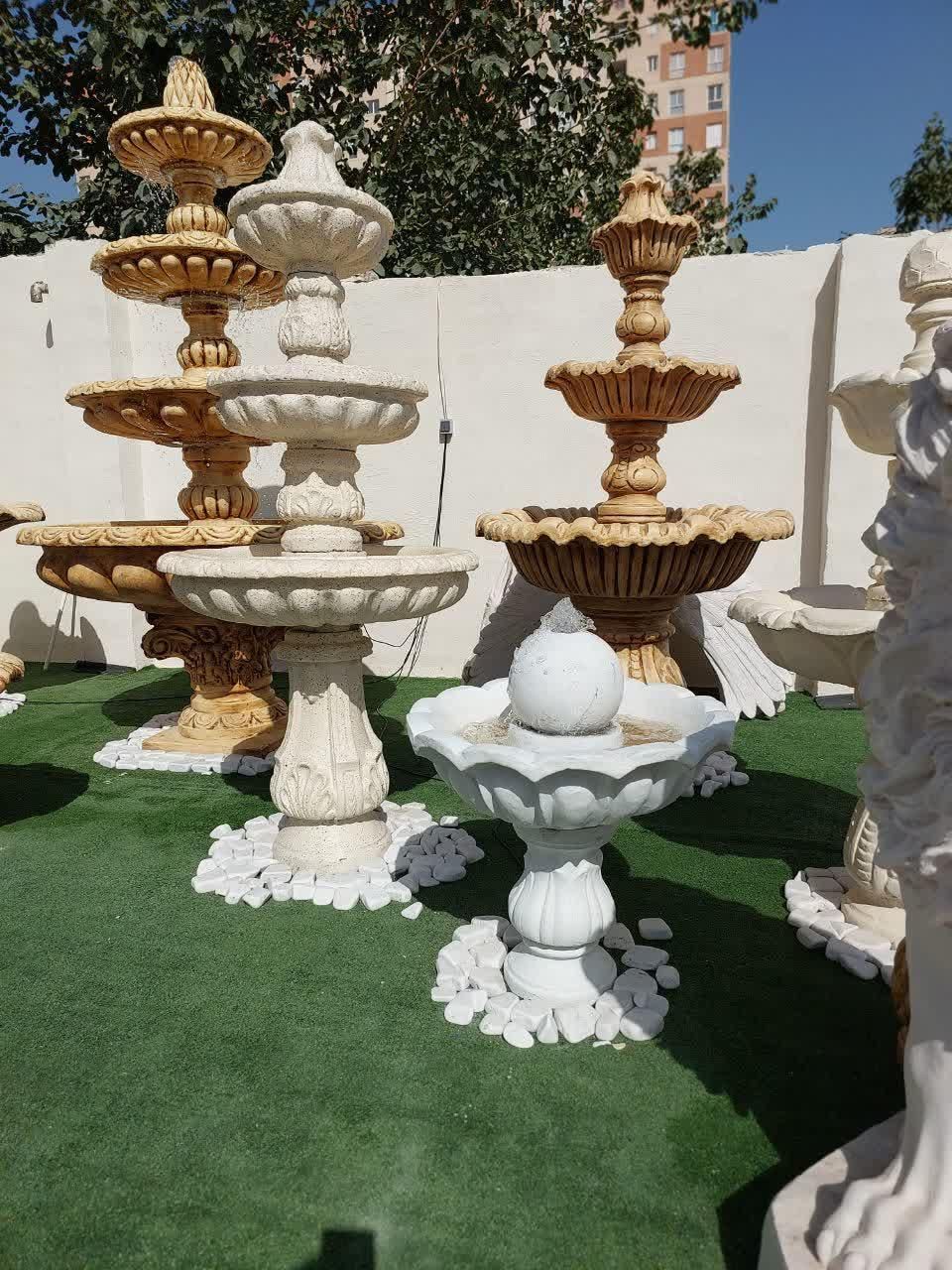 آبنما طبقاتی بتنی مسلح شیک سیمانی فواره حوض باغی|مصالح و تجهیزات ساختمان|آستارا, |دیوار