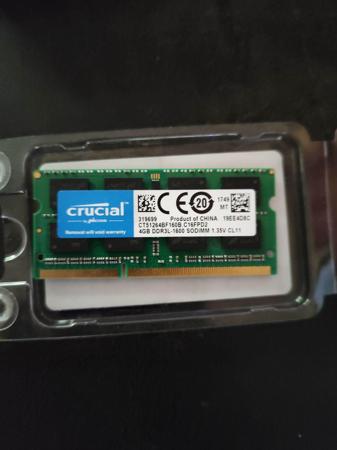 Ram laptop 4G DDR3 Crucial|قطعات و لوازم جانبی رایانه|لاهیجان, گلستان|دیوار