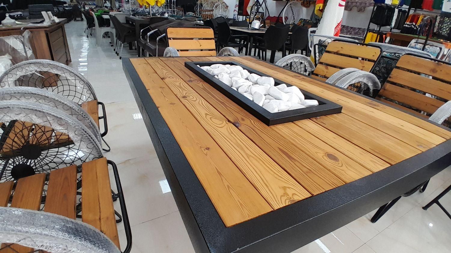 نیمکت آتشدان/گازی/میز/مبلمان/باغی ویلا اتشکده|صندلی و نیمکت|چهارباغ, |دیوار