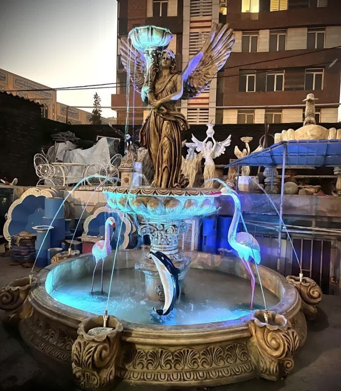 آبنما پاشوردار بتن گلاس مجلل شیک سنگین مقاوم باغی|مصالح و تجهیزات ساختمان|کاشان, |دیوار