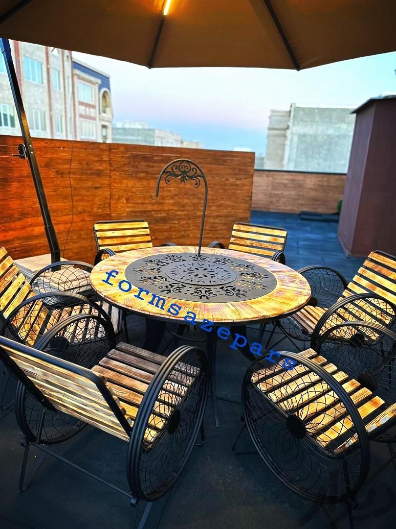 میز صندلی باغی ویلایی گلبرگ چوب روس|میز و صندلی غذاخوری|تهران, اندیشه (شهر زیبا)|دیوار