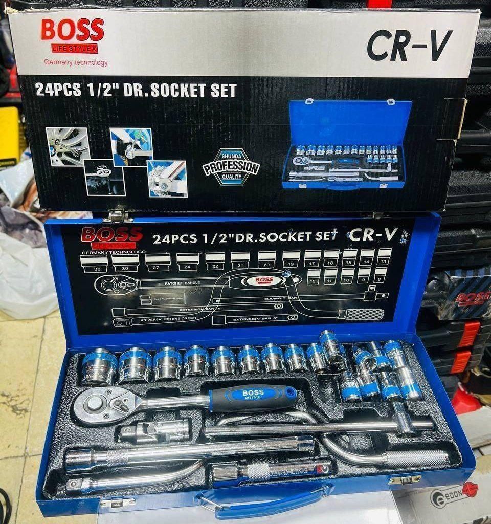 جعبه بکس 24 پارچه کروم وانادیوم BOSS|ابزارآلات|خرمآباد, |دیوار