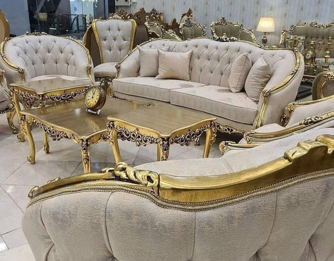 مبل مدل رز فرانسوی ۷ نفره با میز و عسلی|مبلمان خانگی و میز عسلی|ملایر, |دیوار