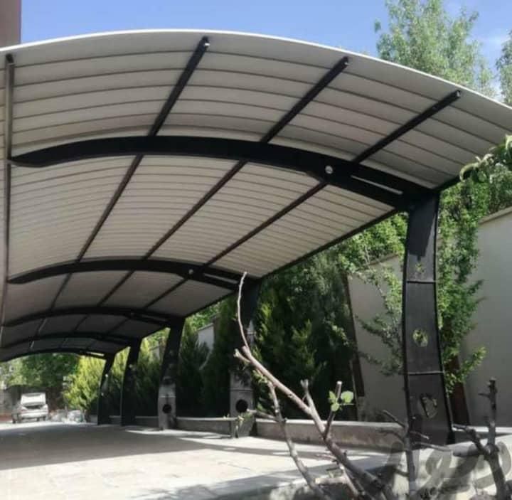 سقف شیب دار سایه بان پارکینگ استخر هلال تایل سفال|خدمات پیشه و مهارت|شیراز, دارالرحمه|دیوار