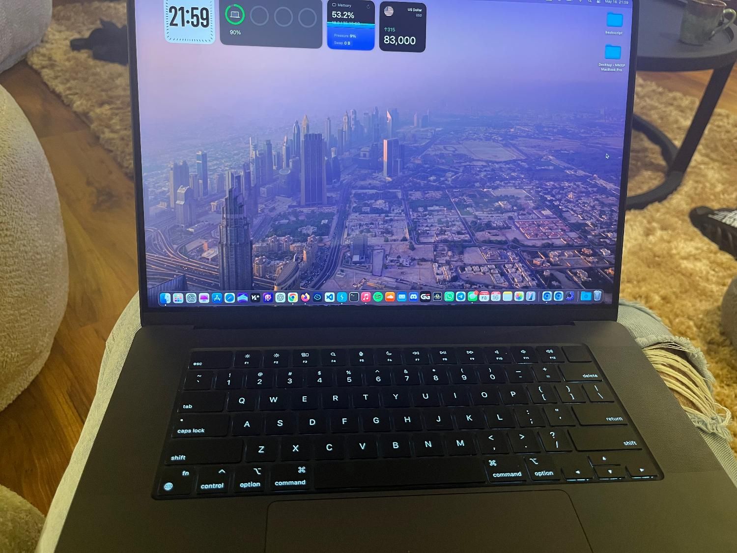 مک بوک پرو m3 16 inch 36gig ram مشکی|رایانه همراه|کرج, شاهین‌ویلا|دیوار