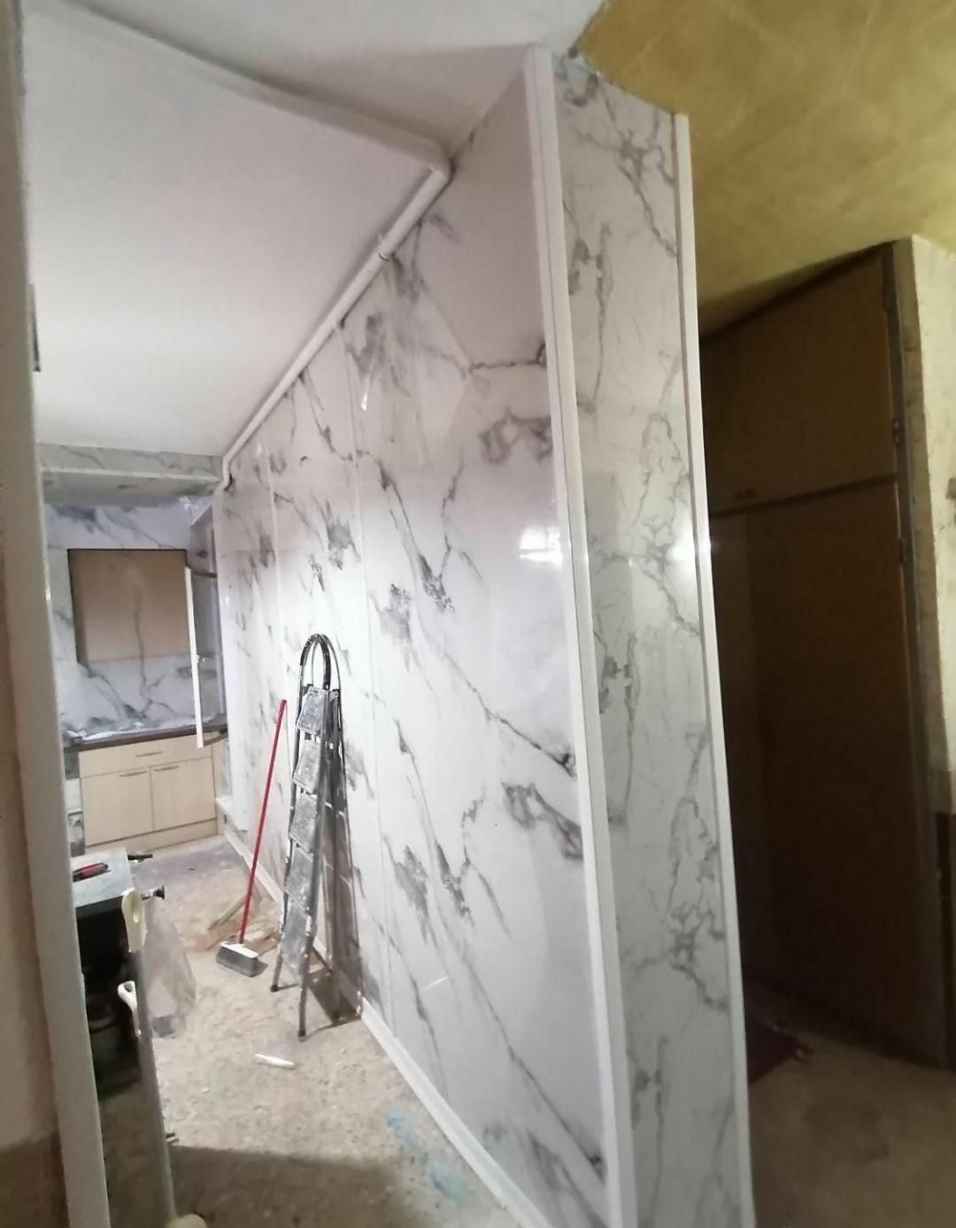 نصب پانل(دیوارپوش)کفپوش، ماربل شیت(مابین کابینت|خدمات پیشه و مهارت|اردبیل, |دیوار