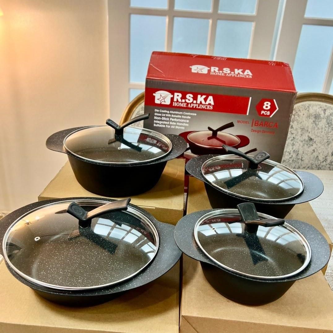 سرویس قابلمه 9تیکه ایتالیاییM.S.F چدن با کف سرامیک|ظروف پختوپز|یزد, |دیوار