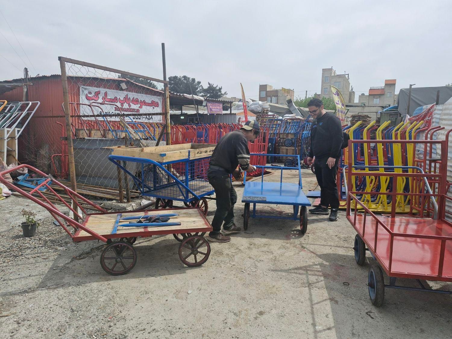 گاری چهار چرخ ثابت بار بر پاپ دستی چرخ ثابت|ابزارآلات|ری, سیزده آبان|دیوار