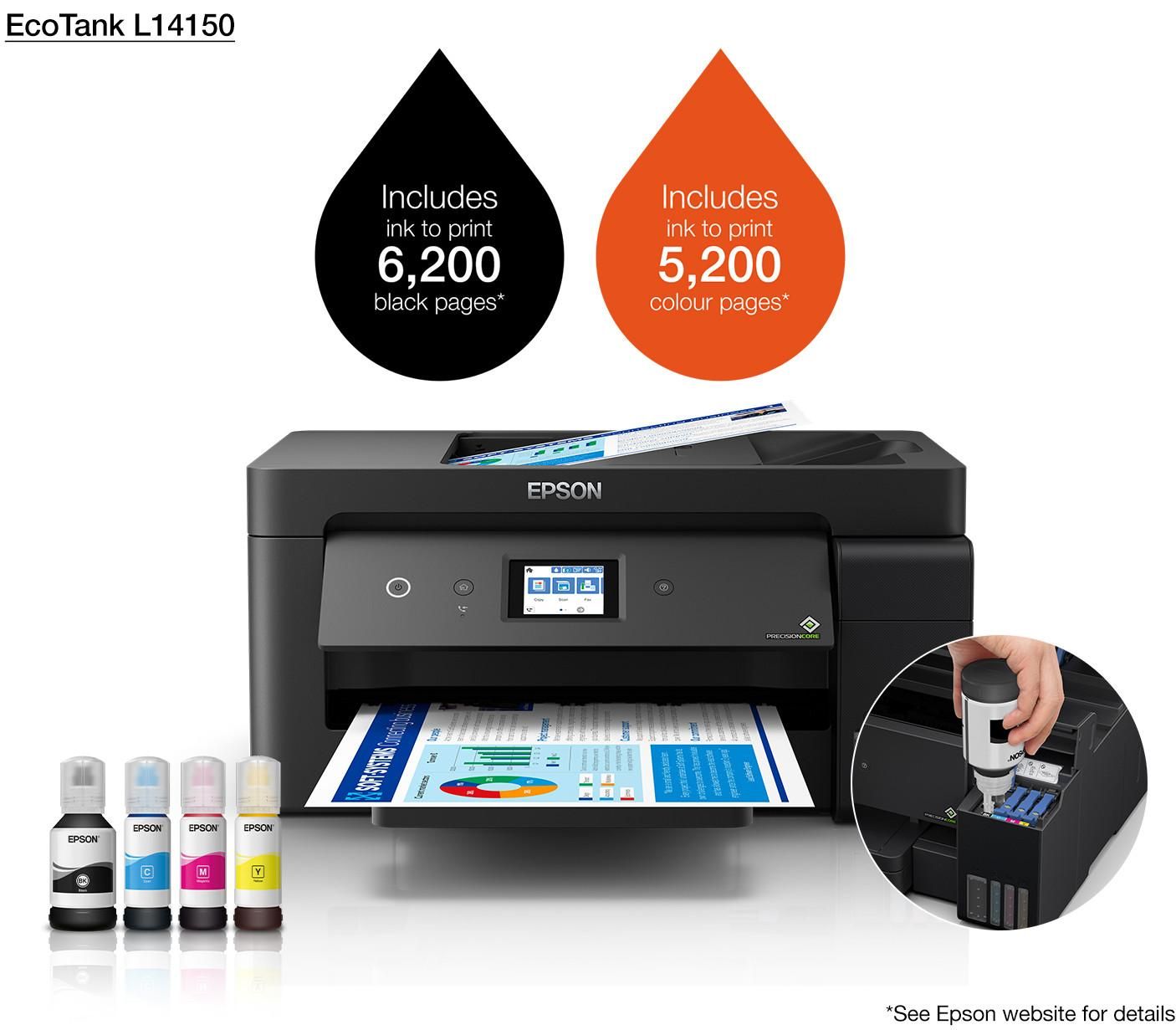پرینتر ۴کاره آکبندEpson L14150 A3دورو.وایرلس.مخزن|پرینتر، اسکنر، کپی، فکس|مشهد, شهرک رازی (شهرک غرب)|دیوار