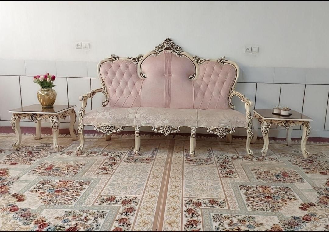مبل استیل ۷نفره به همراه ۳جلو مبلی کوچک|مبلمان خانگی و میز عسلی|فلاورجان, |دیوار
