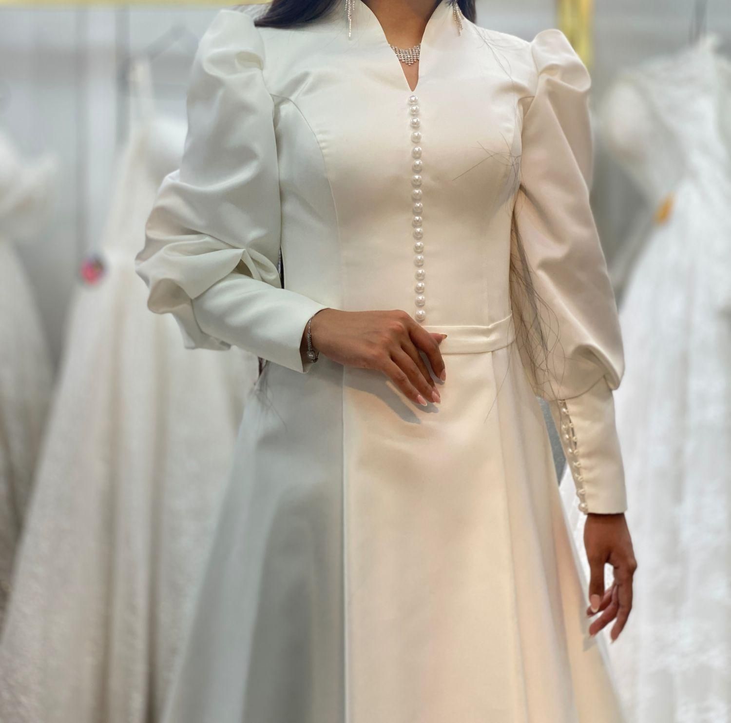 دامن کلوش ساتن حریر عروس مجلسی محضری|لباس|مشهد, حجت|دیوار