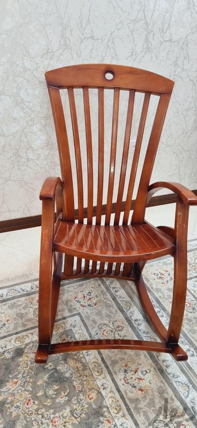 صندلی گهواره ای  (راک) چوب راش قهوه ای روشن|صندلی و نیمکت|مشهد, حسین‌آباد|دیوار